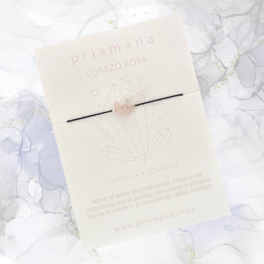 Pulsera Ajustable Cuarzo Rosa